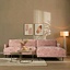 Hoekbank Denver chenille stof roze rechts