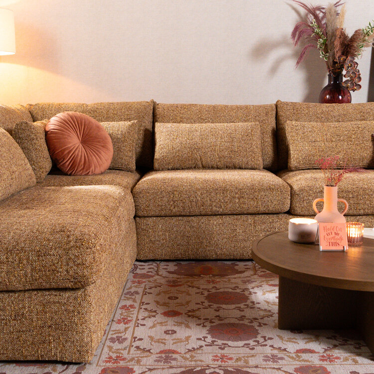 U-bank Kyle 6-zits chenille okergeel