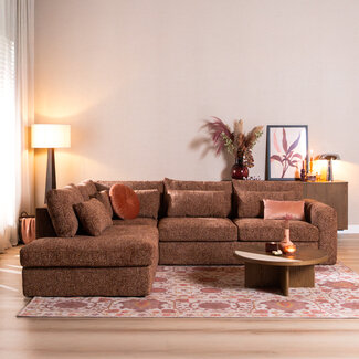 Hoekbank Kyle chenille rood links