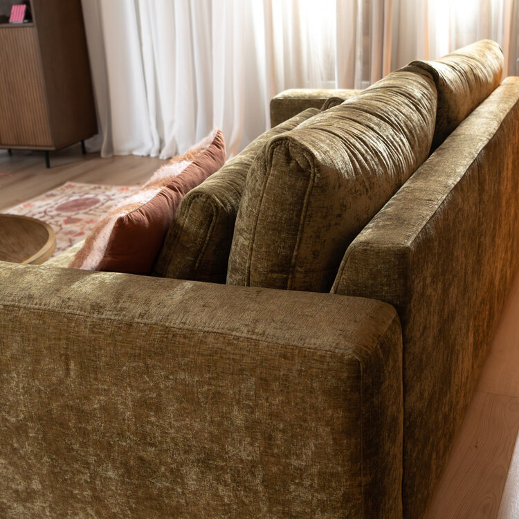 3-zitsbank Kyle chenille olijf groen