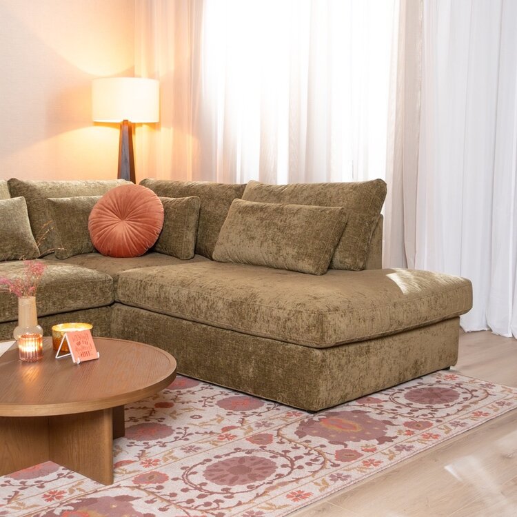 Hoekbank Kyle chenille olijfgroen rechts