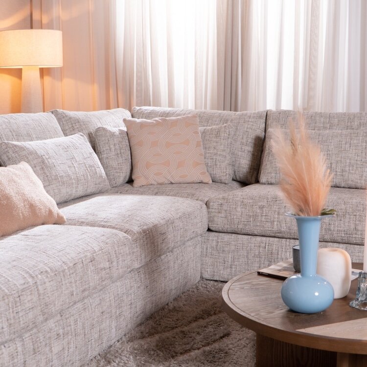 Hoekbank Kyle chenille sand grey rechts