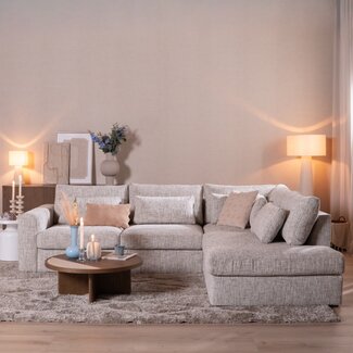 Hoekbank Kyle chenille sand grey rechts