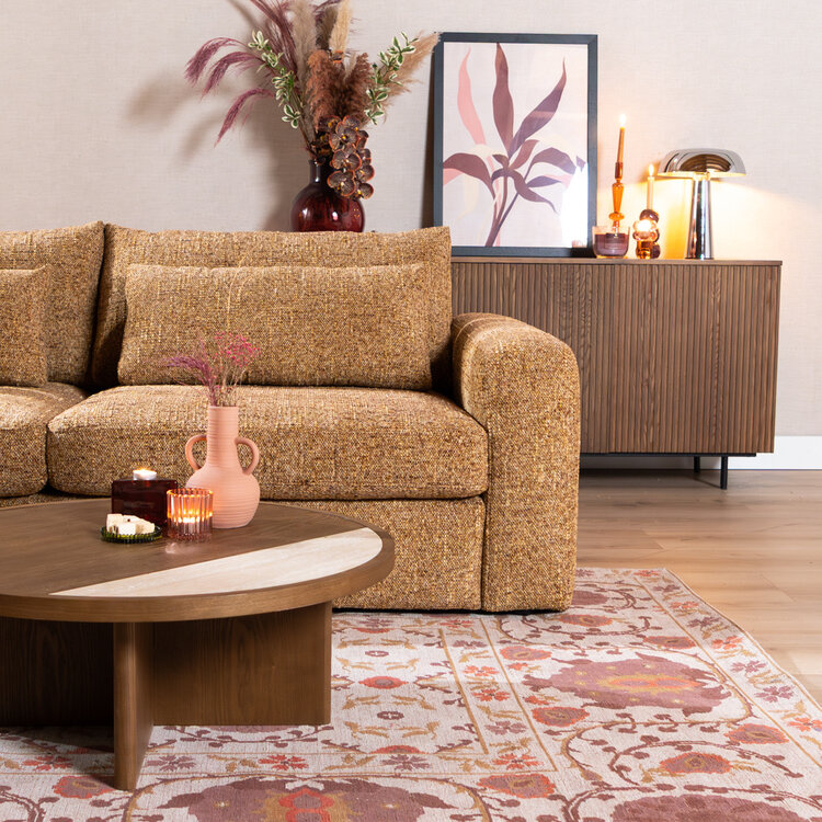 3-zitsbank Kyle chenille okergeel