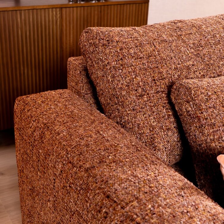 Hoekbank Kyle chenille rood rechts