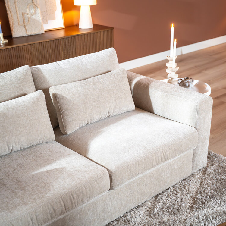 Hoekbank Kyle chenille sand links