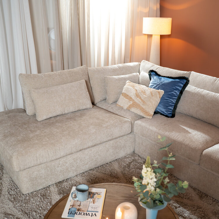 Hoekbank Kyle chenille sand links