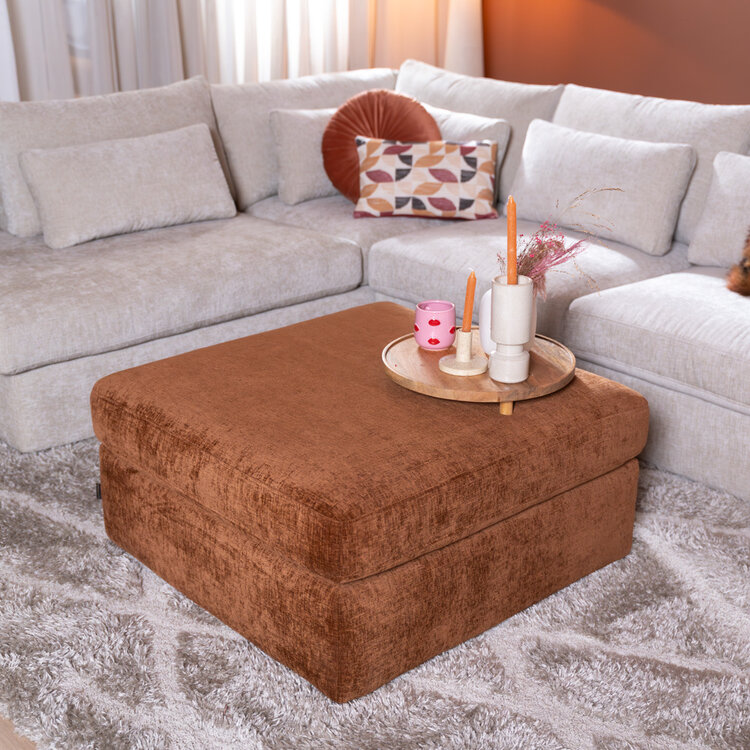 Hocker Kyle chenille koper