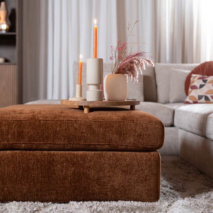 Hocker Kyle chenille koper