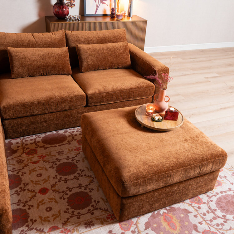 Hocker Kyle chenille koper