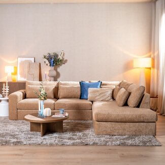 Hoekbank Kyle chenille peach rechts