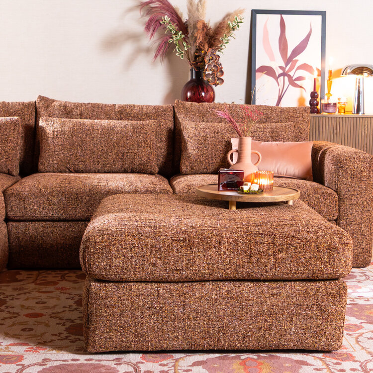 Hocker Kyle chenille rood