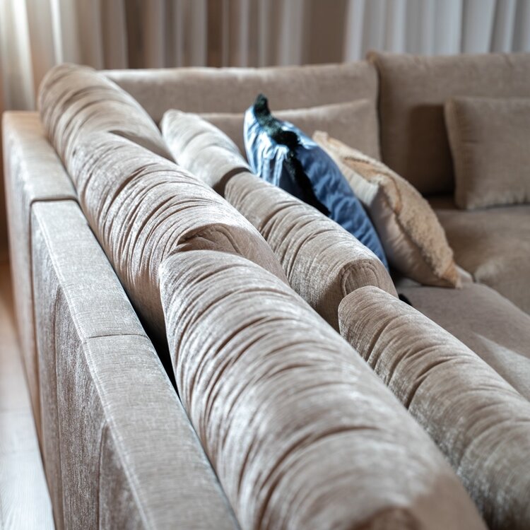 Hoekbank Kyle chenille sand rechts