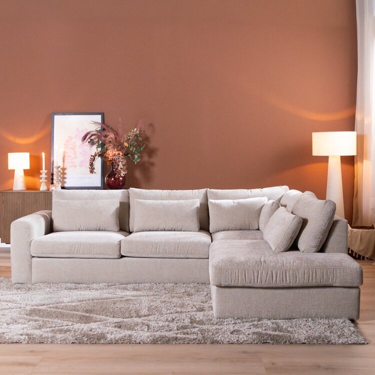 Hoekbank Kyle chenille sand rechts