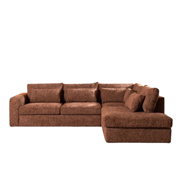 Hoekbank Kyle chenille rood links