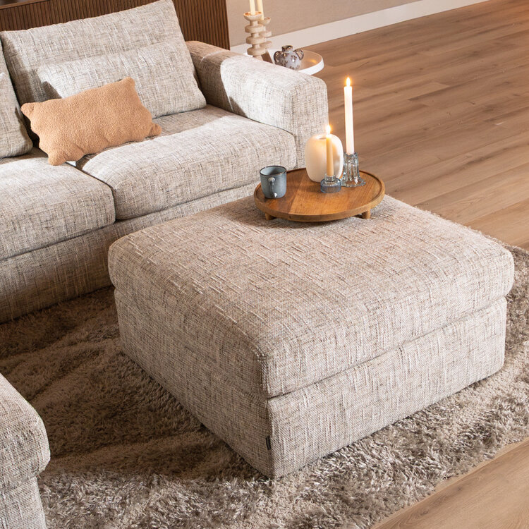 Hocker Kyle chenille sand grey