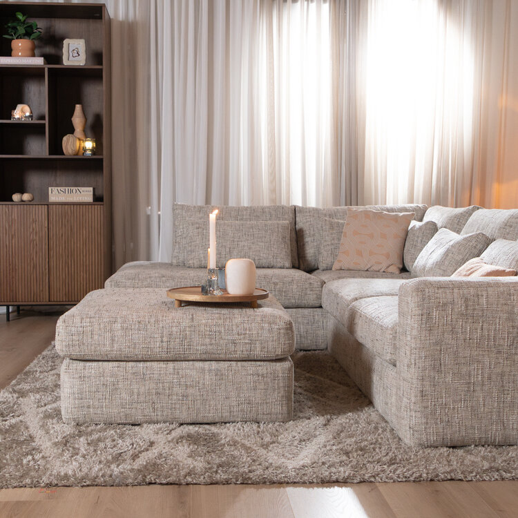 Hocker Kyle chenille sand grey