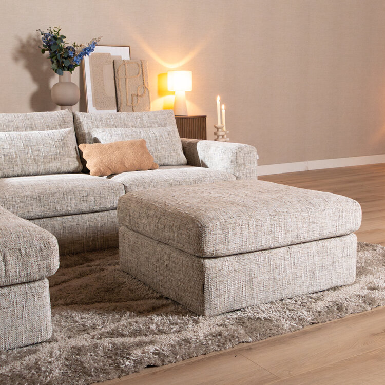 Hocker Kyle chenille sand grey
