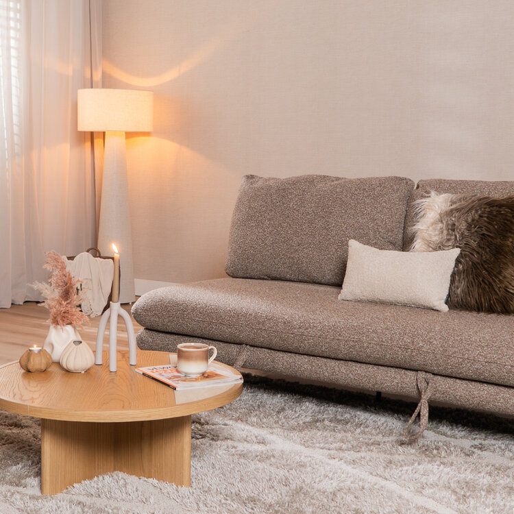 Slaapbank 2 persoons Lauri bruin bouclé mélange