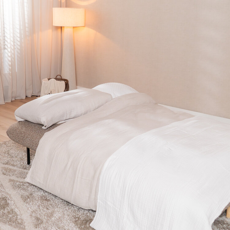 Slaapbank 2 persoons Lauri bruin bouclé mélange