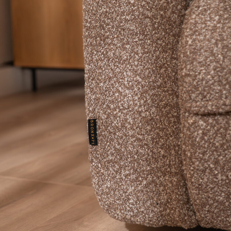 Slaapbank 2 persoons Jona bruin bouclé mélange
