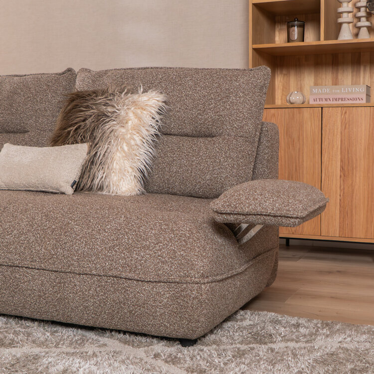 Slaapbank 2 persoons Jona bruin bouclé mélange