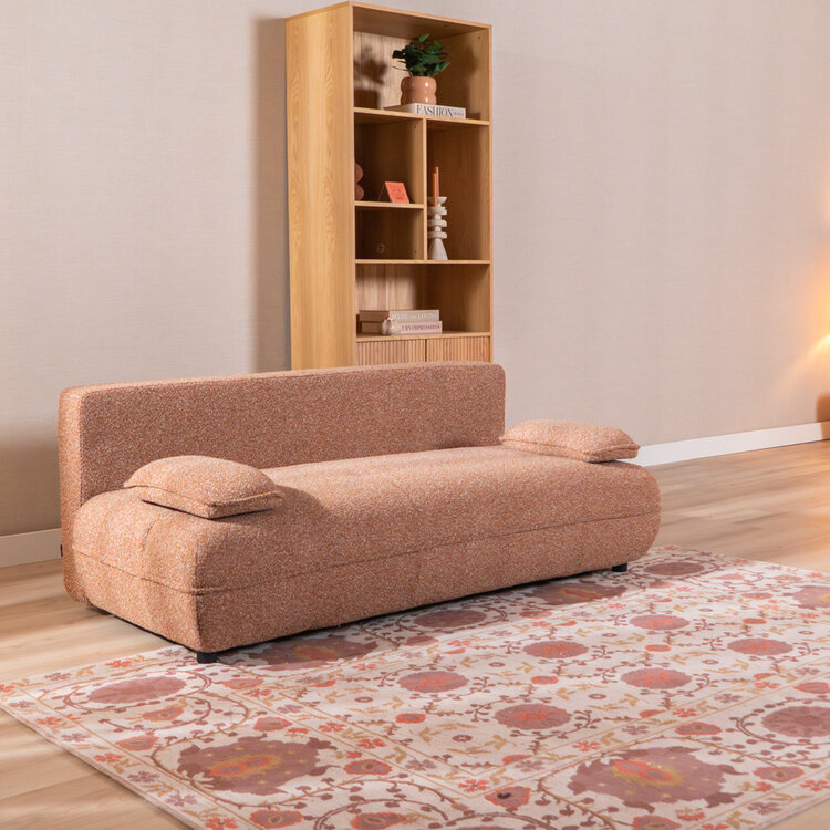 Slaapbank 2 persoons Jona terracotta bouclé mélange