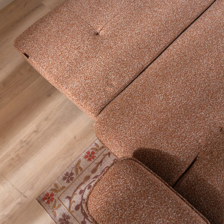 Slaapbank 2 persoons Jona terracotta bouclé mélange