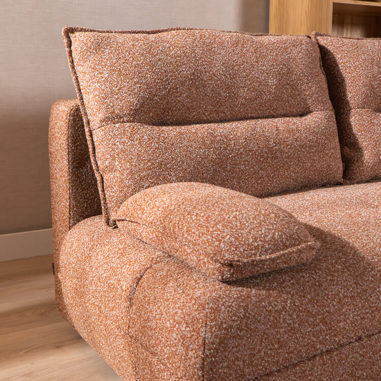 Slaapbank 2 persoons Jona terracotta bouclé mélange