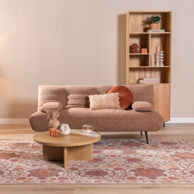 Slaapbank 1 persoons Mira terracotta bouclé mélange