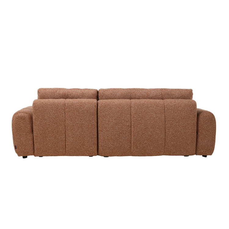 Slaapbank 2 persoons Inka terracotta bouclé mélange links/rechts