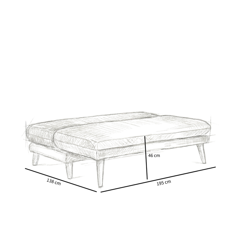 Slaapbank 2 persoons Lauri bruin bouclé mélange