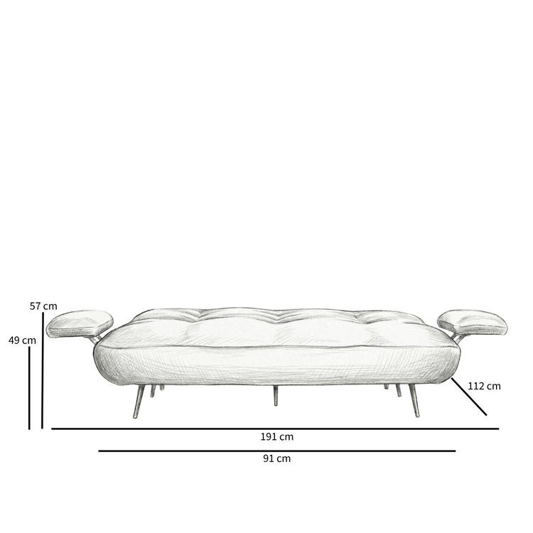 Slaapbank 1 persoons Mira terracotta bouclé mélange