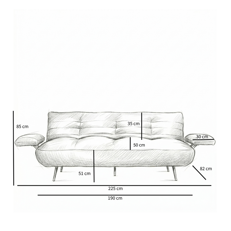 Slaapbank 1 persoons Mira terracotta bouclé mélange