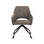 Eetkamerstoel met wieltjes Mexx velvet bruin