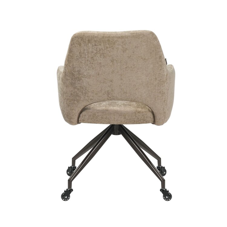 Eetkamerstoel met wieltjes Mexx velvet taupe