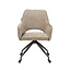 Eetkamerstoel met wieltjes Mexx velvet taupe
