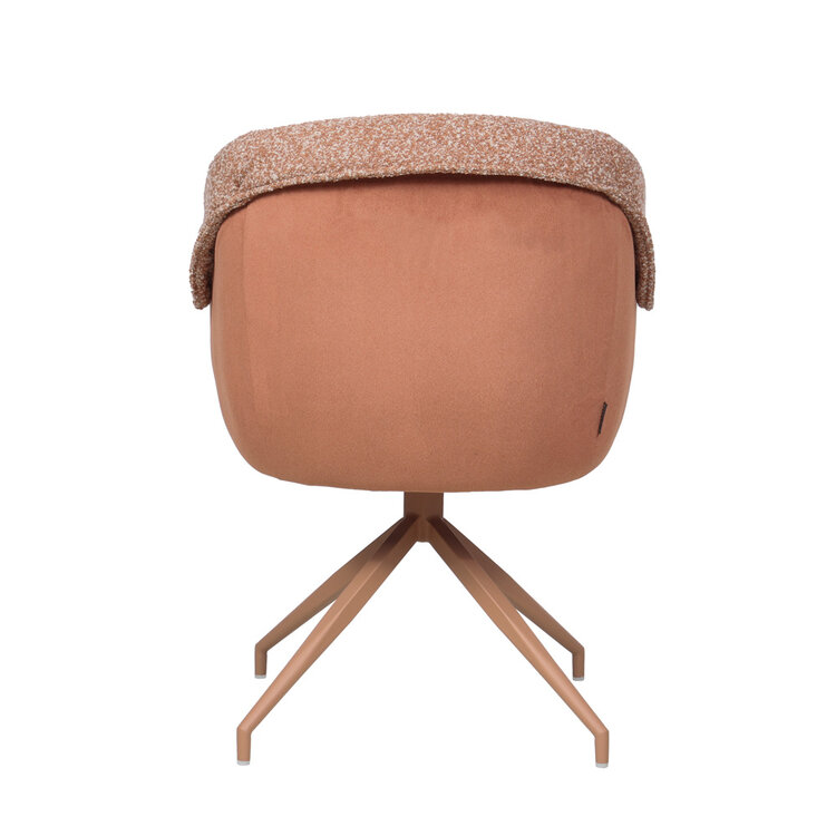 Eetkamerstoel Riley draaibaar bouclé terracotta
