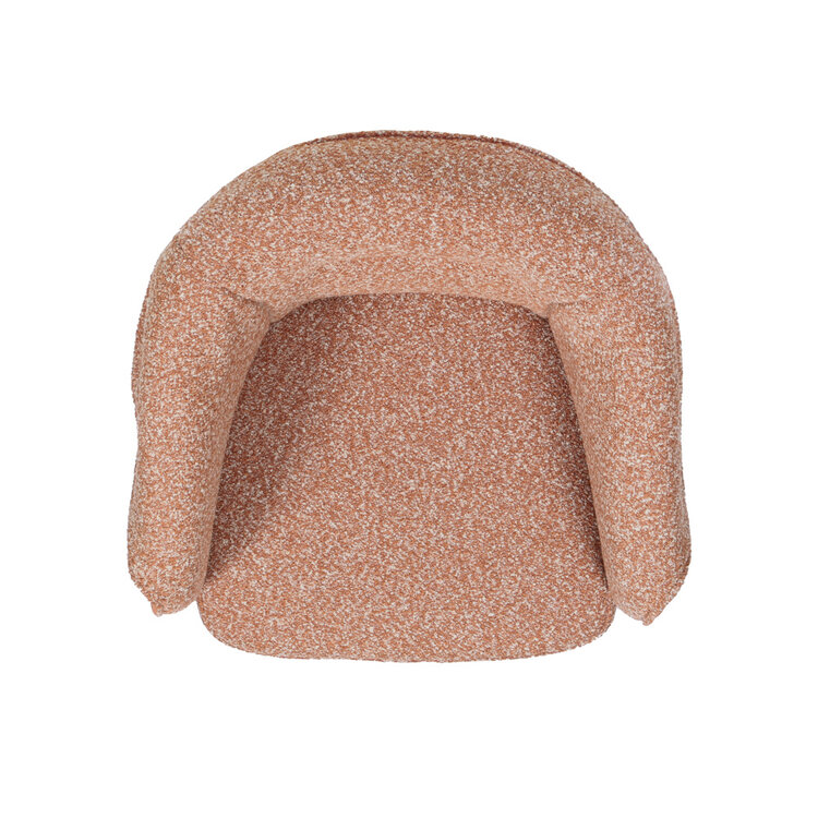 Eetkamerstoel Riley draaibaar bouclé terracotta