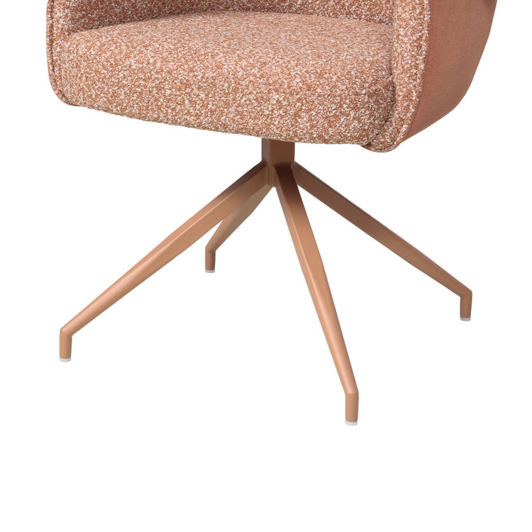 Eetkamerstoel Riley draaibaar bouclé terracotta