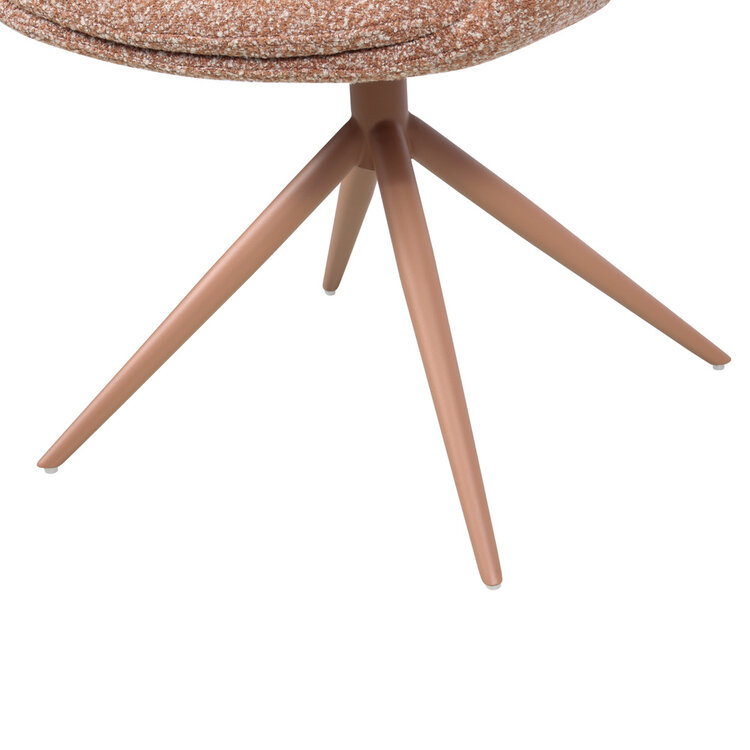 Eetkamerstoel Alex draaibaar bouclé terracotta
