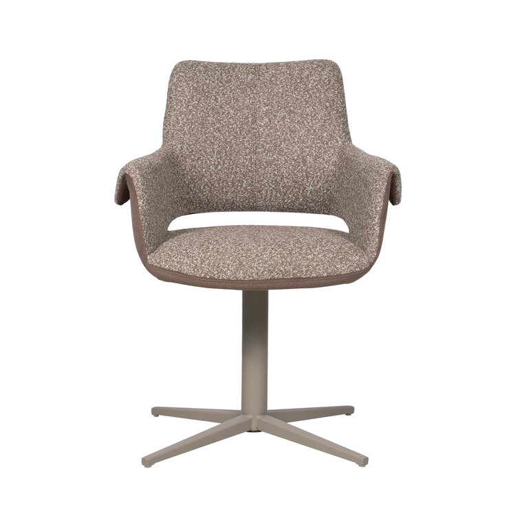 Eetkamerstoel Jules draaibaar bouclé bruin