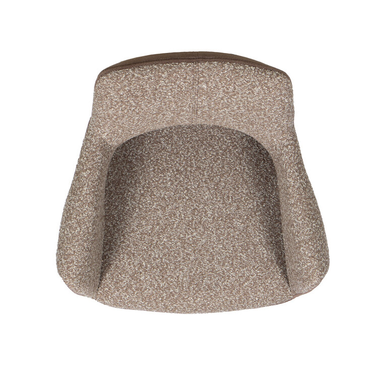 Eetkamerstoel Jules draaibaar bouclé bruin