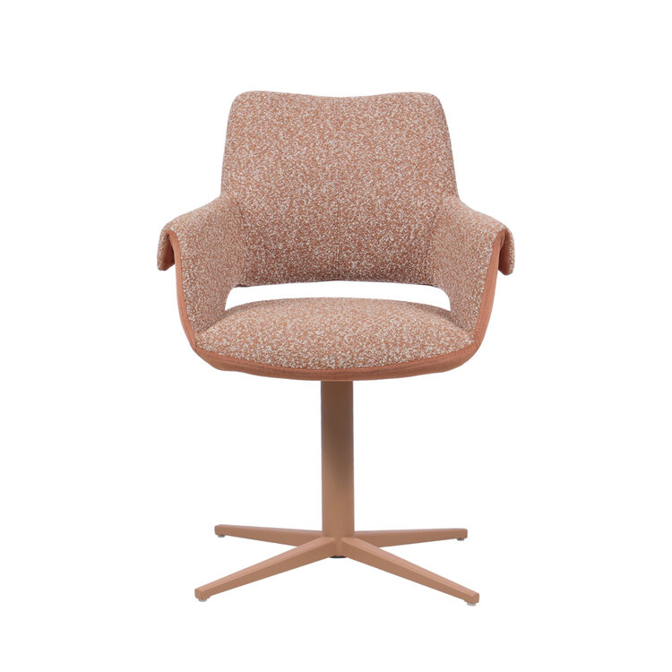 Eetkamerstoel Jules draaibaar bouclé terracotta