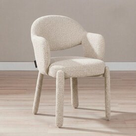 Eetkamerstoel June bouclé taupe
