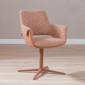 Eetkamerstoel Jules draaibaar bouclé terracotta