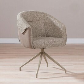 Eetkamerstoel Riley draaibaar bouclé bruin