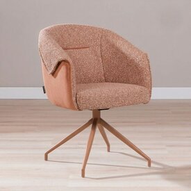 Eetkamerstoel Riley draaibaar bouclé terracotta