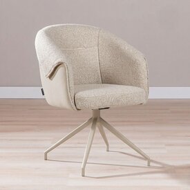 Eetkamerstoel Riley draaibaar bouclé taupe