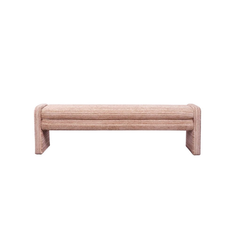 Eetkamerbank Ravi chenille beige/pink 160 cm